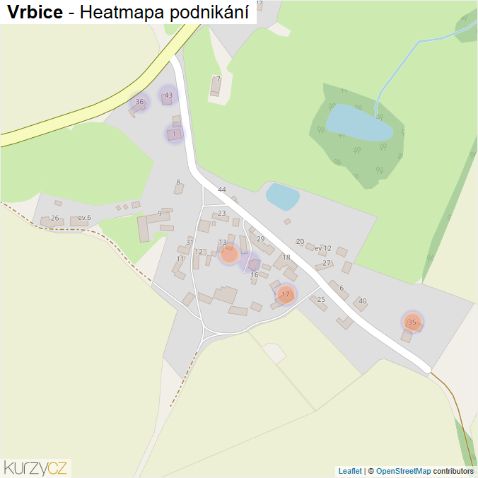 Mapa Vrbice - Firmy v části obce.