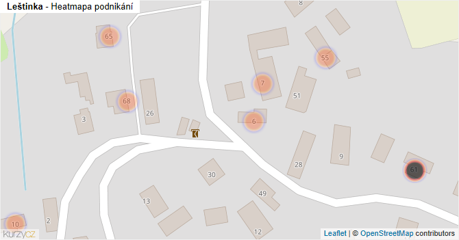 Leštinka - mapa podnikání