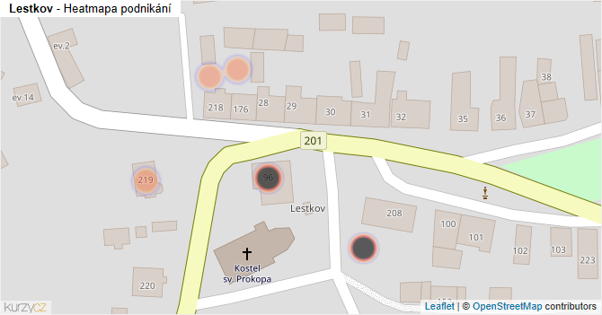 Lestkov - mapa podnikání