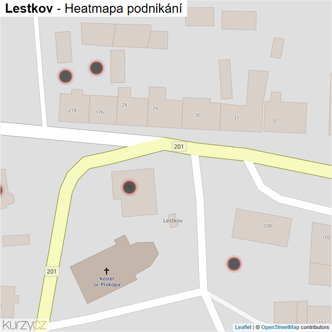 Mapa Lestkov - Firmy v obci.