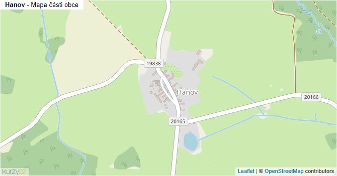 Hanov - mapa části obce