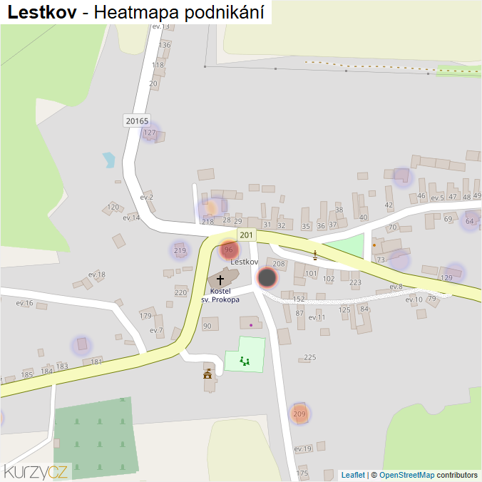 Mapa Lestkov - Firmy v části obce.