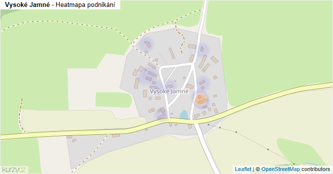 Vysoké Jamné - mapa podnikání