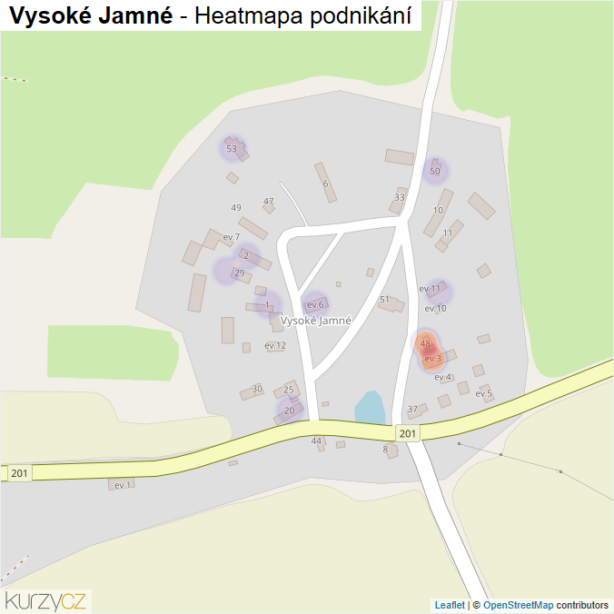 Mapa Vysoké Jamné - Firmy v části obce.