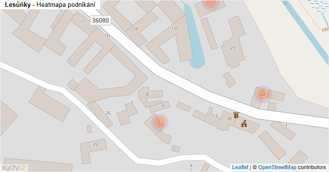 Lesůňky - mapa podnikání