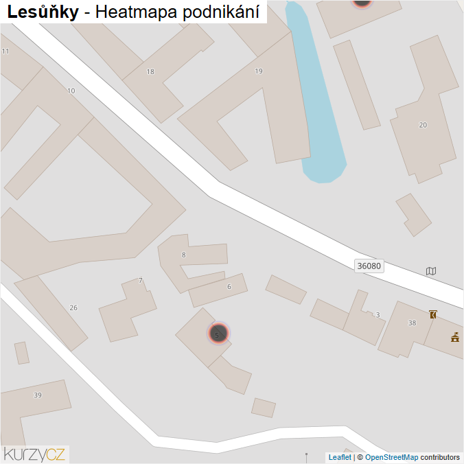 Mapa Lesůňky - Firmy v obci.