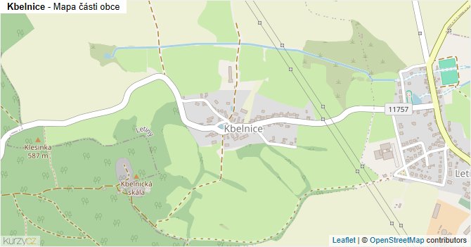 Kbelnice - mapa části obce