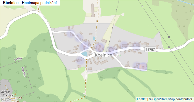 Kbelnice - mapa podnikání
