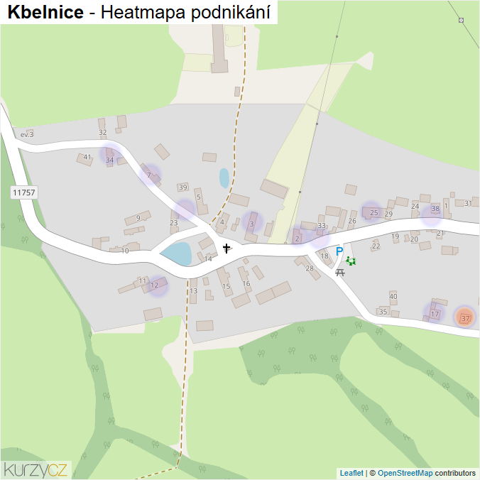 Mapa Kbelnice - Firmy v části obce.