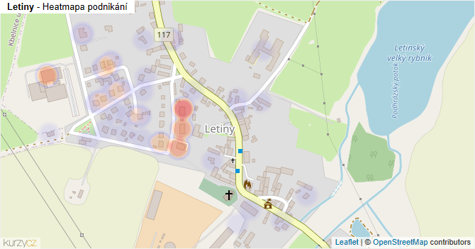 Letiny - mapa podnikání