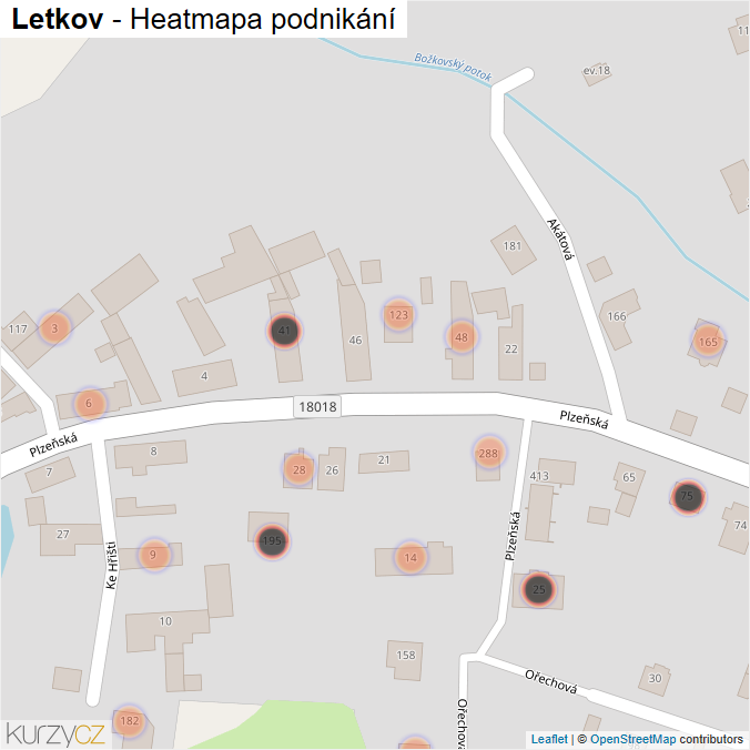 Mapa Letkov - Firmy v obci.