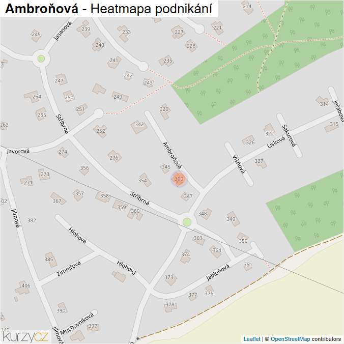 Mapa Ambroňová - Firmy v ulici.