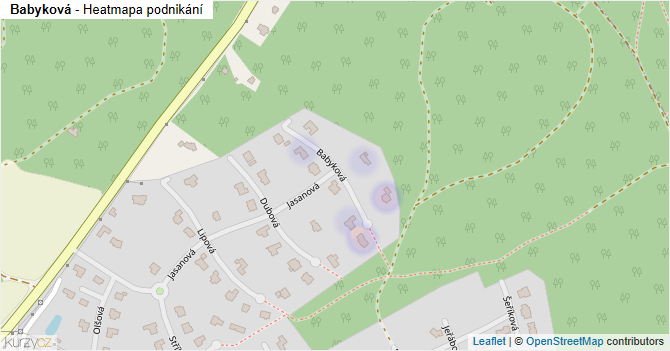 Babyková - mapa podnikání