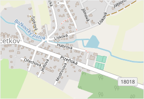 Habrová v obci Letkov - mapa ulice
