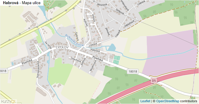 Habrová - mapa ulice