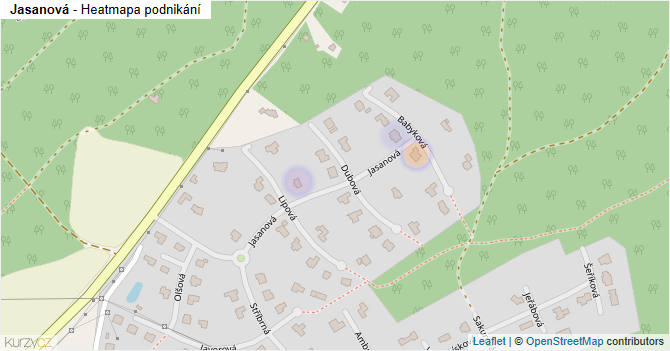 Jasanová - mapa podnikání
