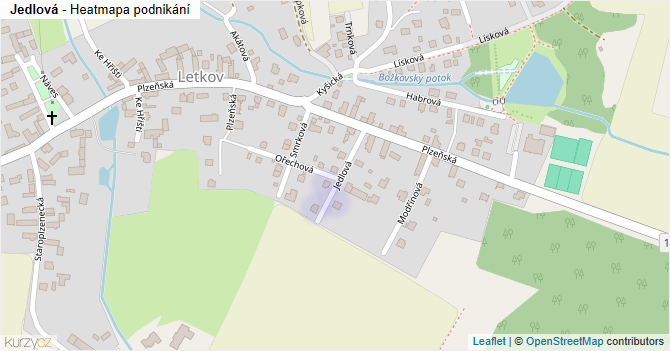 Jedlová - mapa podnikání