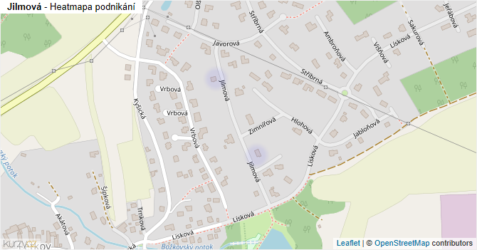 Jilmová - mapa podnikání