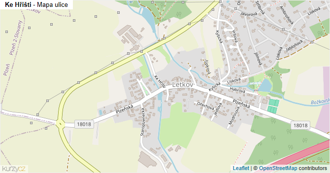 Ke Hřišti - mapa ulice