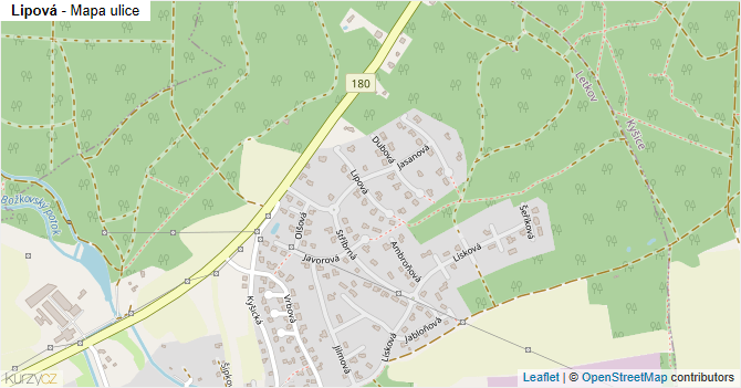 Lipová - mapa ulice