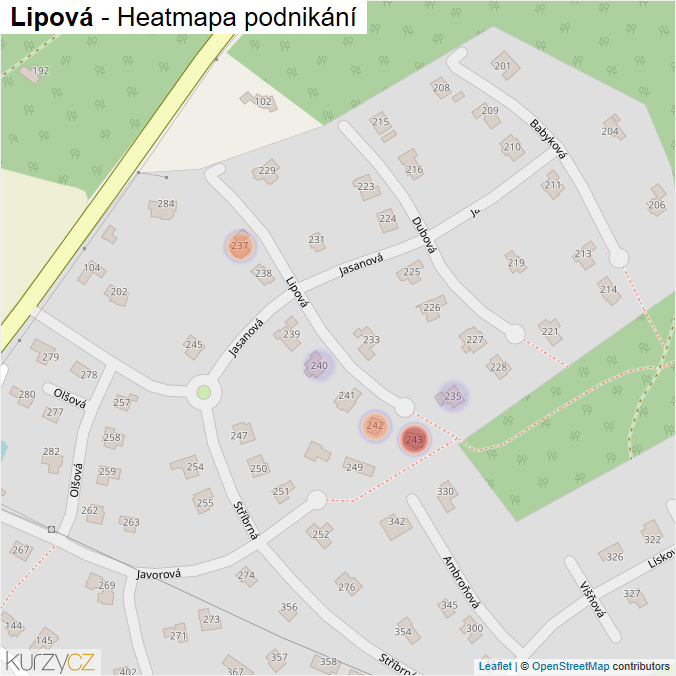 Mapa Lipová - Firmy v ulici.