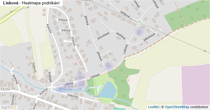 Lísková - mapa podnikání