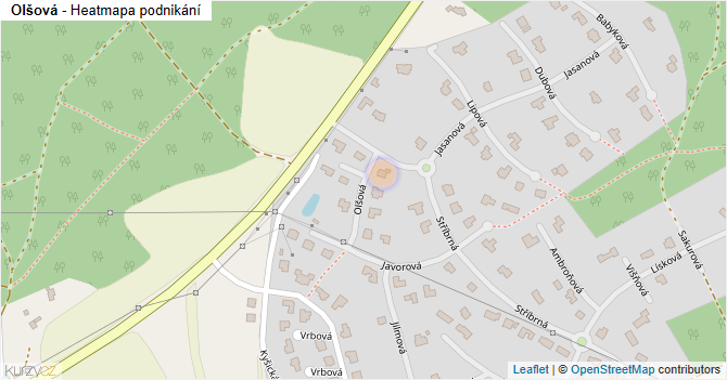 Olšová - mapa podnikání