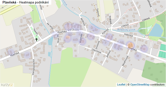 Plzeňská - mapa podnikání