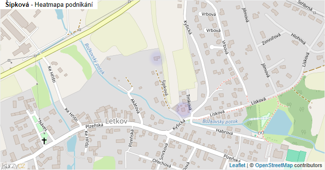 Šípková - mapa podnikání