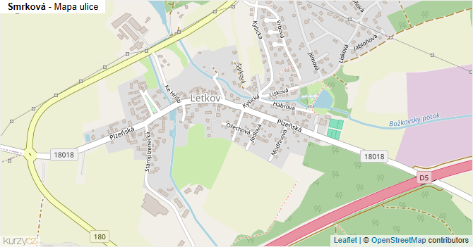 Smrková - mapa ulice