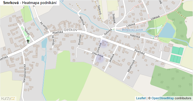 Smrková - mapa podnikání
