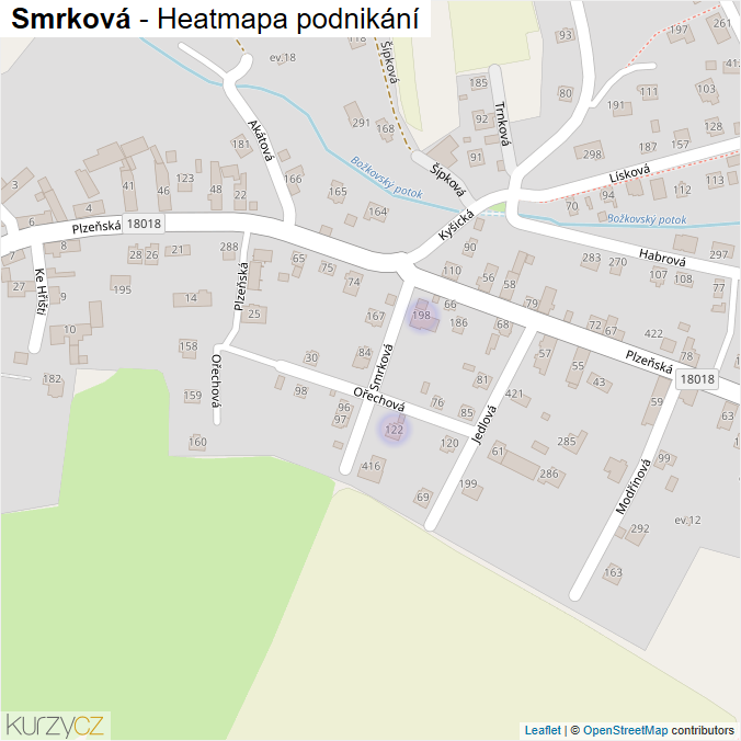 Mapa Smrková - Firmy v ulici.
