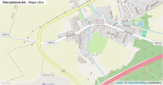 Staroplzenecká - mapa ulice