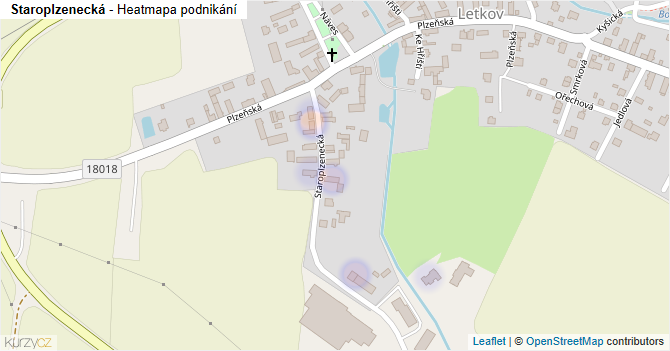 Staroplzenecká - mapa podnikání