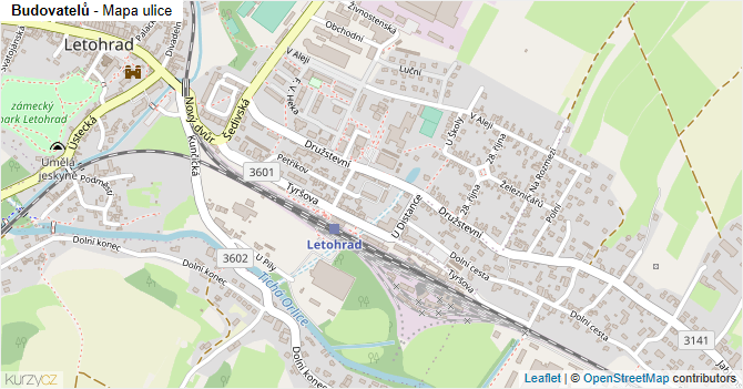 Budovatelů - mapa ulice
