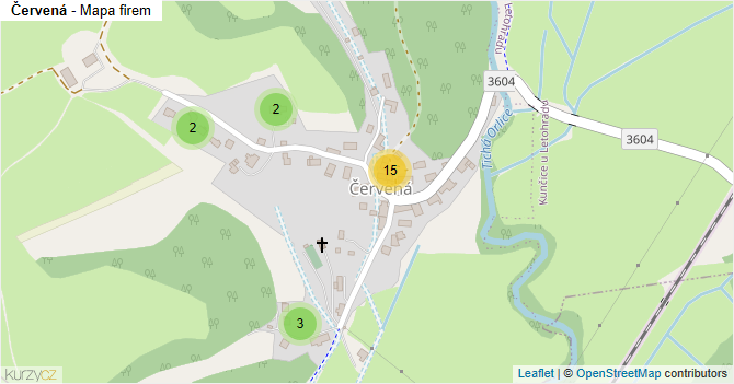 Červená - mapa firem