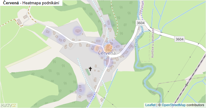 Červená - mapa podnikání