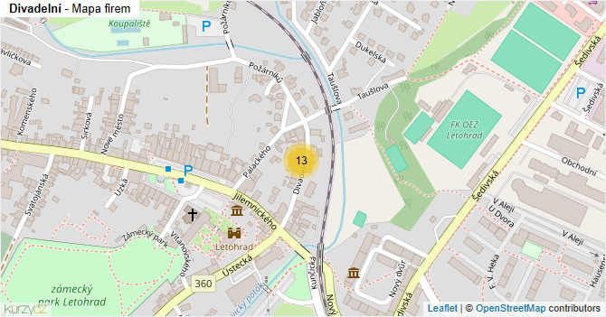 Divadelní - mapa firem