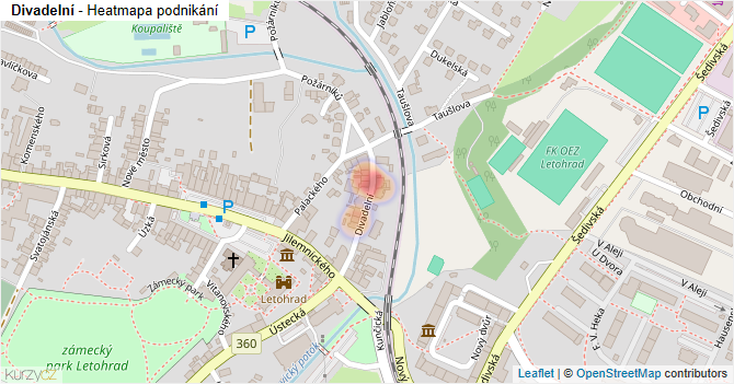 Divadelní - mapa podnikání