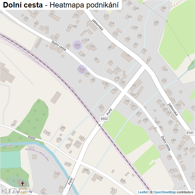 Mapa Dolní cesta - Firmy v ulici.