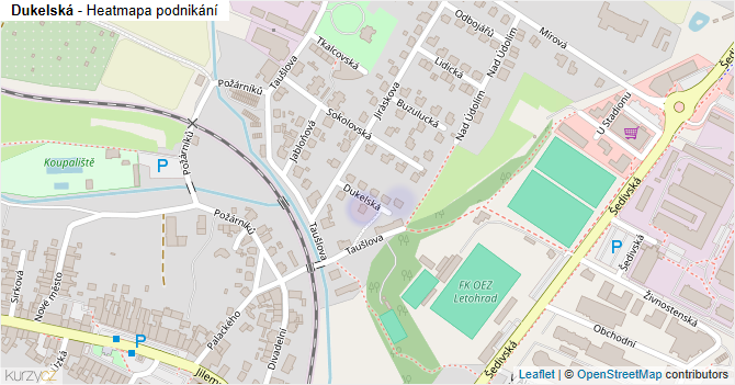 Dukelská - mapa podnikání