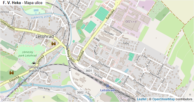 F. V. Heka - mapa ulice