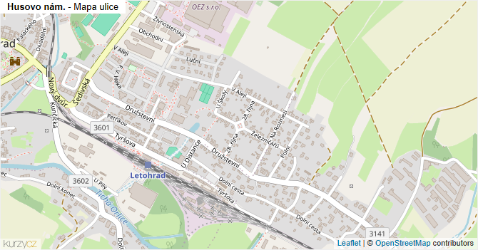 Husovo nám. - mapa ulice