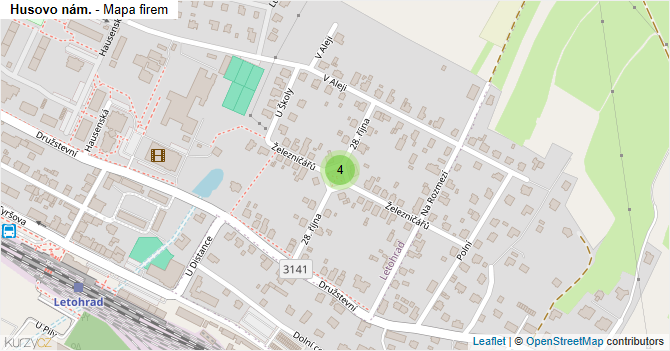 Husovo nám. - mapa firem