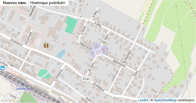 Husovo nám. - mapa podnikání