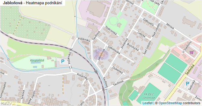 Jabloňová - mapa podnikání