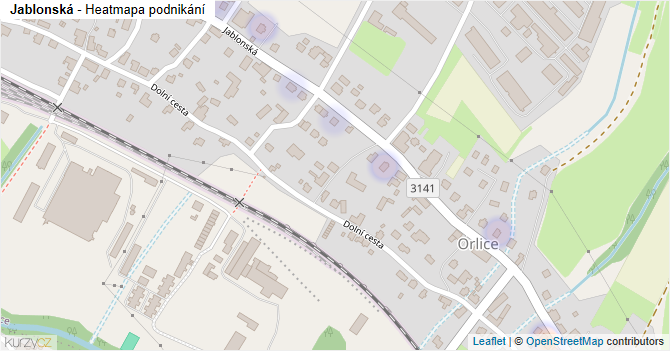 Jablonská - mapa podnikání