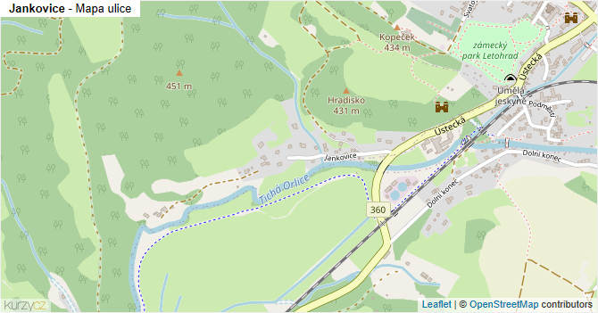 Jankovice - mapa ulice