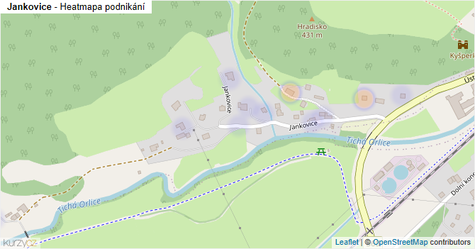 Jankovice - mapa podnikání
