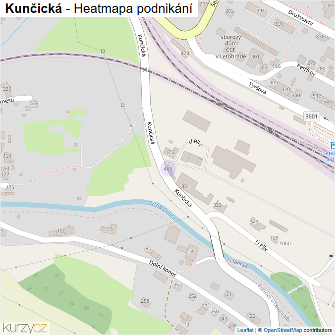 Mapa Kunčická - Firmy v ulici.